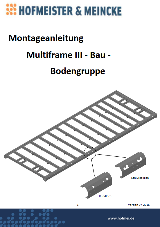 Montageanleitung Bau für Bodengruppe Multiframe III