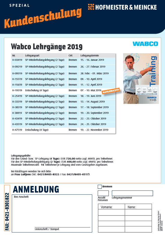 Kundenschulung Wabco 